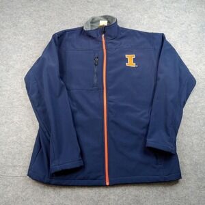 Illinois Fighting Illini Jacket Mens Large Navy Full Zip College NCAA Sweatshirt